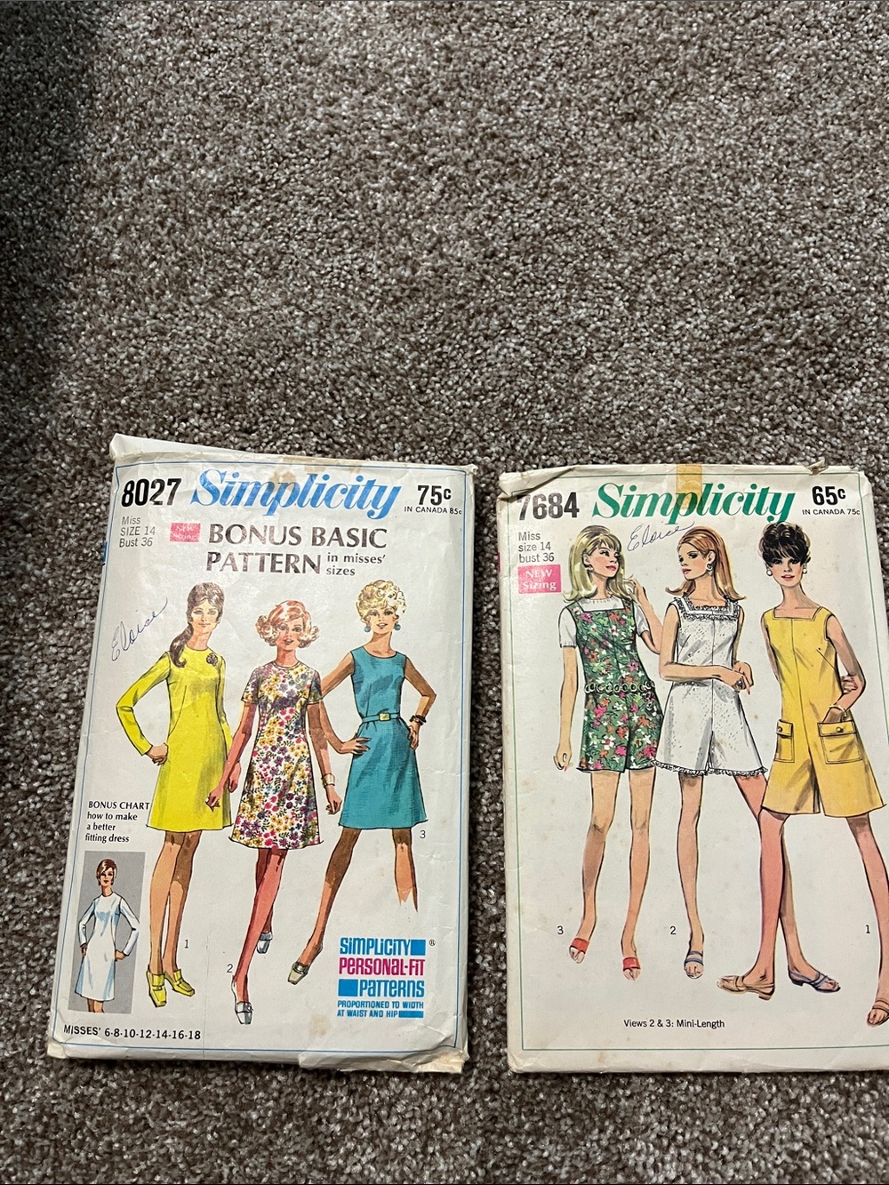 2 Great Vintage Sewing Pattern
Simplicity 8027-7684
